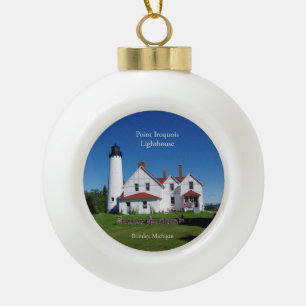 Point Iroquois Lighthouse-Ornament Keramik Kugel-Ornament
