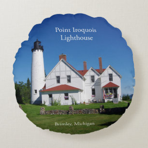 Point Iroquois Lighthouse Rundkissen Rundes Kissen