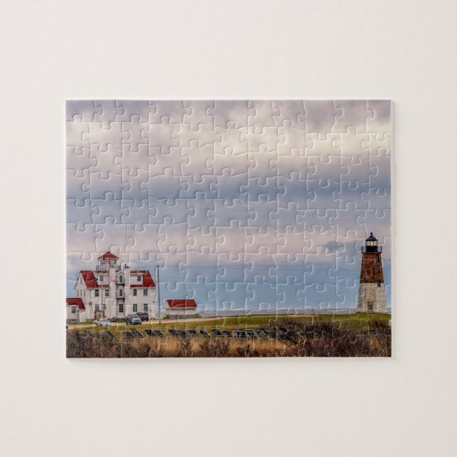 Point Judith Lighthouse auf Rhode Island Puzzle (Horizontal)