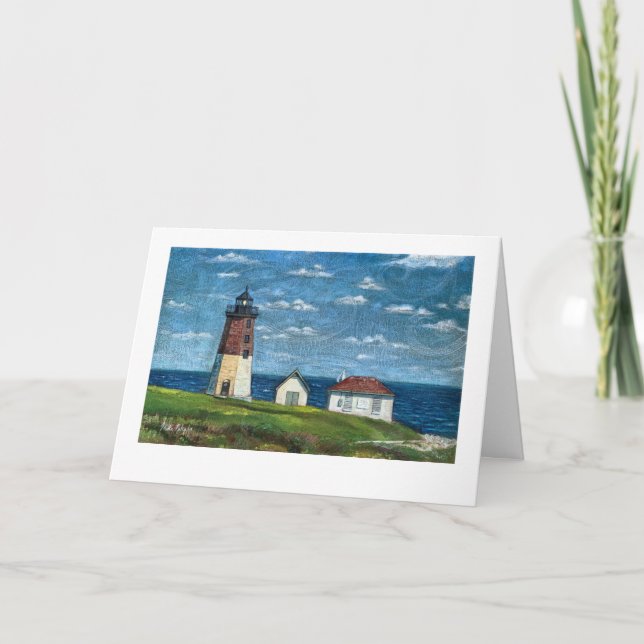 Point Judith Lighthouse in Narragansett, RI 7x5 Karte (Vorderseite)