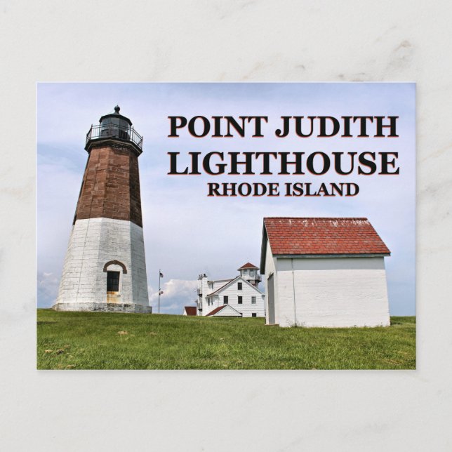 Point Judith Lighthouse, Rhode Island Postcard Postkarte (Vorderseite)