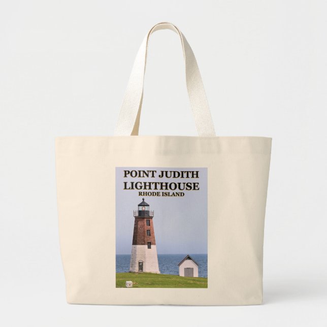 Point Judith Lighthouse, Rhode Island Tote Bag Jumbo Stoffbeutel (Vorne)