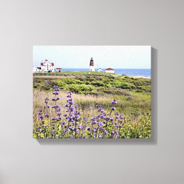 Point Judith Lighthouse, RI Wrapped Canvas Leinwanddruck (Vorderseite)