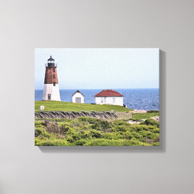 Point Judith Lighthouse, RI Wrapped Canvas Leinwanddruck (Vorderseite)