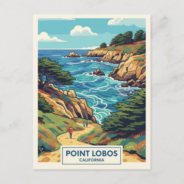 Point Lobos California Reise Postkarte (Vorderseite)