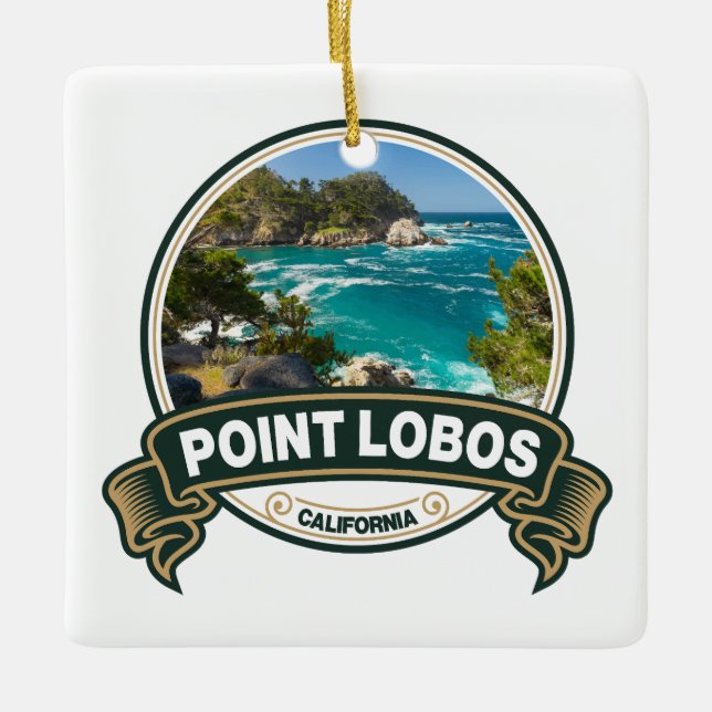 Point Lobos California Travel Abzeichen Keramikornament (Vorderseite)