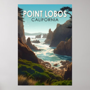 Point Lobos California Vintage Poster