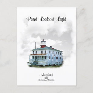 Point Lookout Light - Maryland Postkarte