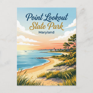 Point Lookout State Park Maryland Postkarte