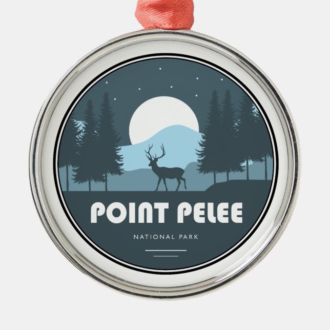 Point Pelee Nationalpark Deer Ornament Aus Metall (Vorne)