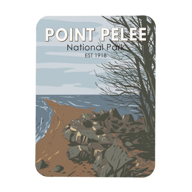 Point Pelee Nationalpark Reisen Vintag Magnet (Vertikal)