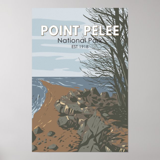 Point Pelee Nationalpark Reisen Vintag Poster (Vorne)