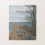 Point Pelee Nationalpark Reisen Vintag Puzzle<br><div class="desc">Point Pelee National Park Vektorgrafik Design. Der Park besteht aus einer Halbinsel von Land,  vor allem von Sumpfgebieten und Waldgebieten,  die sich bis zu einem scharfen Punkt schlängelt,  während er sich bis zum Erie-See erstreckt.</div>