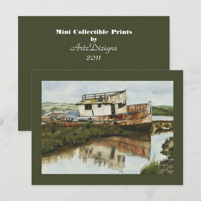 Point Reyes Boat - Mini Collectible Prints Postkarte (Vorne/Hinten)