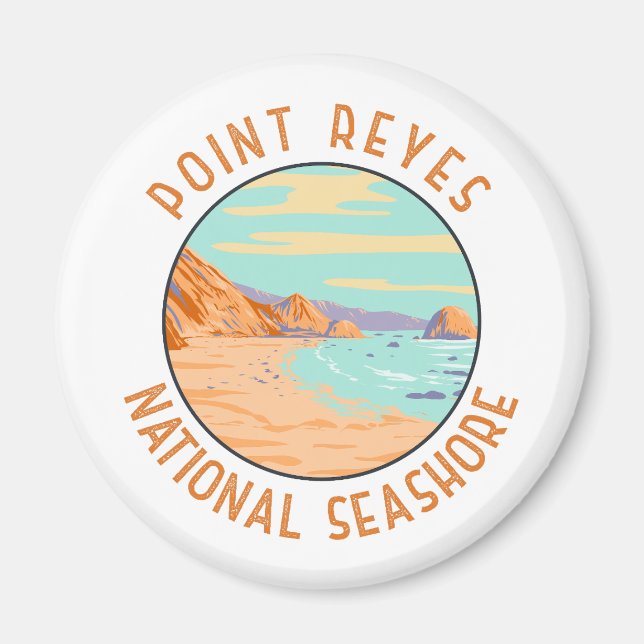 Point Reyes National Seashore Distressed Circle Magnet (Vorne)