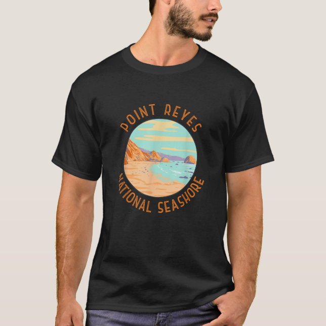 Point Reyes National Seashore Distressed Circle Vi T-Shirt (Vorderseite)
