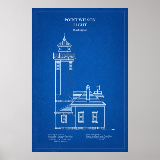 Point Wilson Leuchtturm - Washington – AD Poster (Vorne)