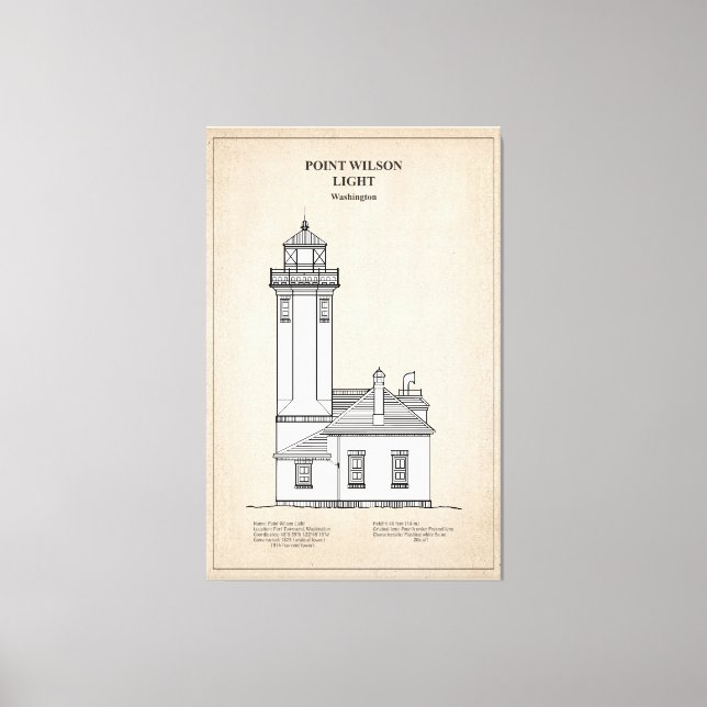 Point Wilson Lighthouse - Washington - SBD Leinwanddruck (Vorderseite)
