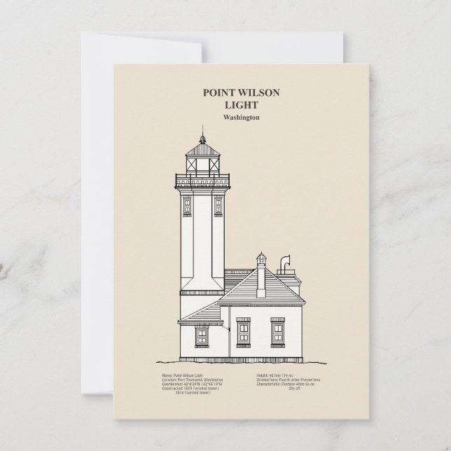Point Wilson Lighthouse - Washington - SBD Mitteilungskarte (Vorderseite)