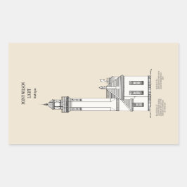 Point Wilson Lighthouse - Washington - SBD Rechteckiger Aufkleber