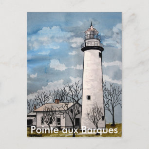 Pointe aux Barques Leuchtturm Port hope michigan Postkarte