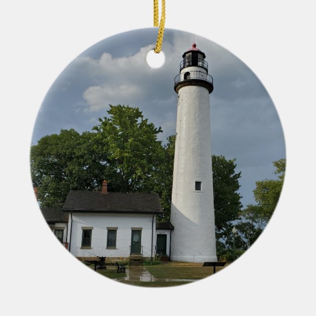 Pointe Aux Barques Lighthouse Keramik Ornament (Vorne)