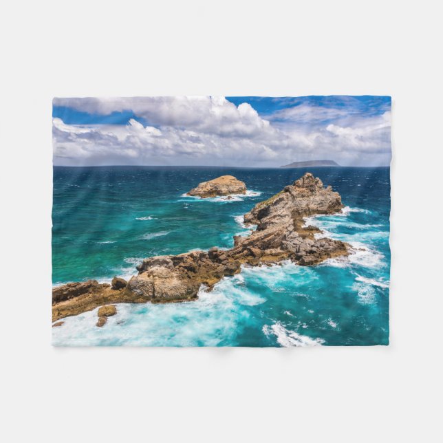 Pointe des Chateaux, Grande-Terre, Guadeloupe #2 Fleecedecke (Vorderseite (Horizontal))
