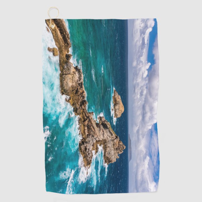 Pointe des Chateaux, Grande-Terre, Guadeloupe #2 Golfhandtuch (Vorderseite)