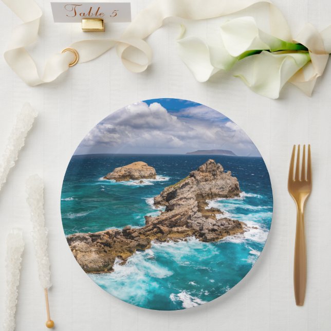 Pointe des Chateaux, Grande-Terre, Guadeloupe #2 Pappteller (Hochzeit)