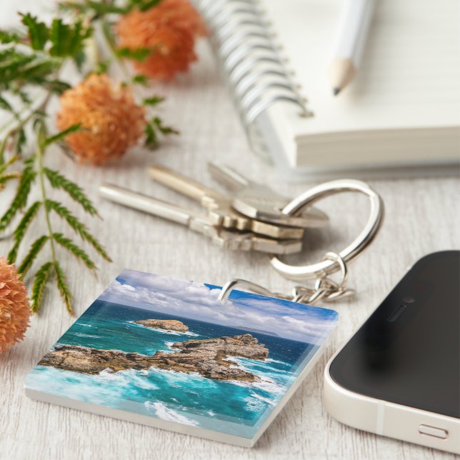 Pointe des Chateaux, Grande-Terre, Guadeloupe #2 Schlüsselanhänger (Vorderseite rechts)