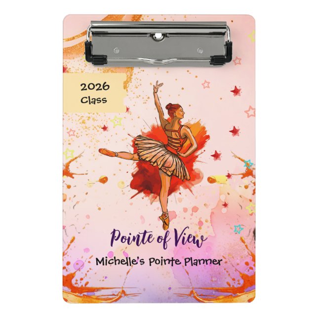 Pointe of View – Custom Ballet  Mini Klemmbrett (Vorderseite)