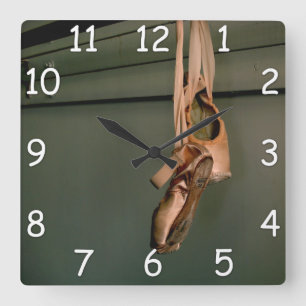 Pointe-Shoe-Wall-Uhr Quadratische Wanduhr