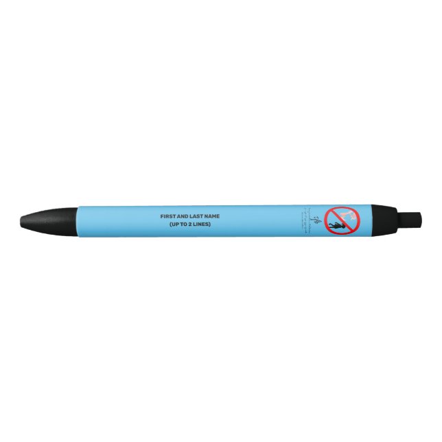 Pointe Shoe Warning Sky Blue Personalisiert Kugelschreiber (Vorderseite)
