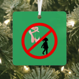 Pointe Shoes Warning Sea Green Ornament Aus Metall