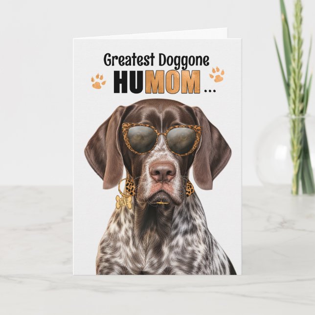 Pointer Dog Bester HuMOM Muttertag Feiertagskarte (Vorderseite)