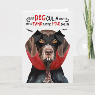 Pointer Dog Funny Count DOGcula Halloween Feiertagskarte