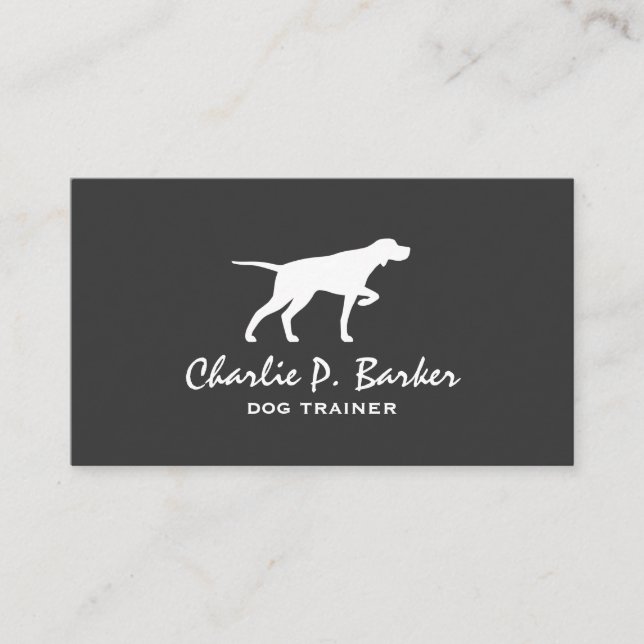 Pointer Dog Silhouette Business Card Visitenkarte (Vorderseite)