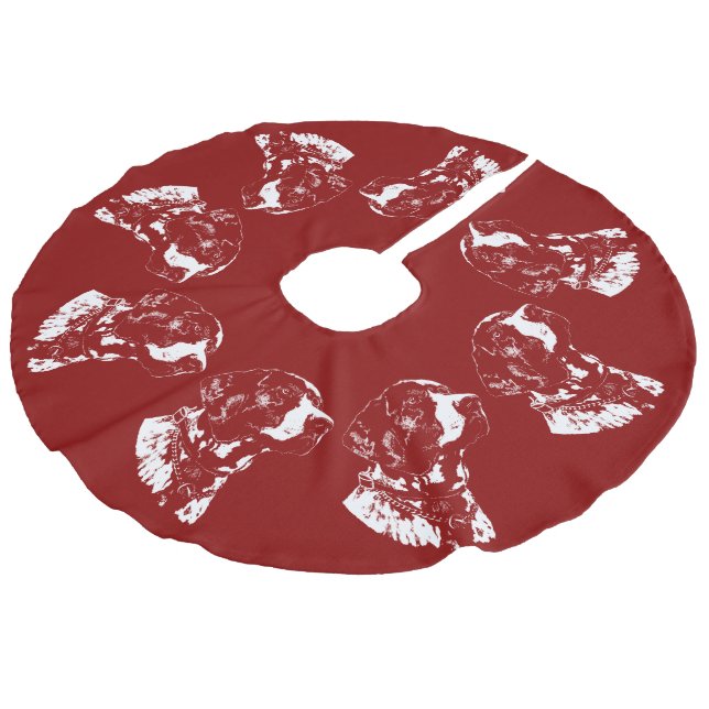 Pointer Dog Weihnachtsbaum Rock Dog Tree Skirts Leinenimitat Weihnachtsbaumdecke (Schrägansicht)