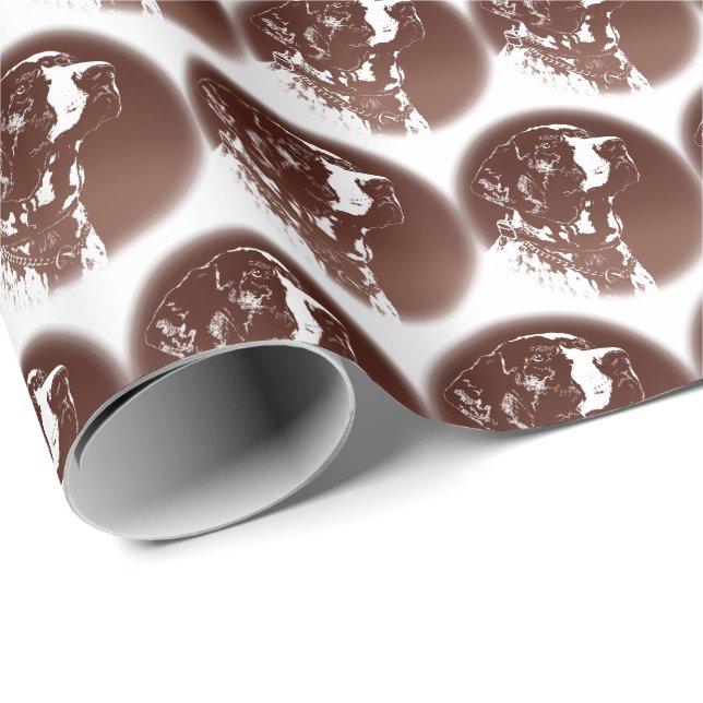 Pointer Dog Wrapping Paper Sporting Hunde Geschenk Geschenkpapier (Rolleneckpunkt)