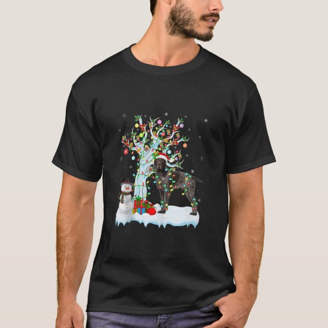 Pointer Dog Xmas Element Tree Lighting Pointer Dog T-Shirt (Vorderseite)