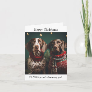 Pointer Hogs Weihnachtskarte Karte
