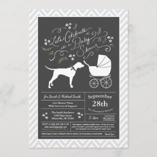 Pointer Hund Babydusche neutral Einladung