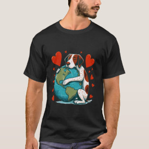 Pointer-Hund Erdtag Umarmung Liebe Besitzer umarmt T-Shirt