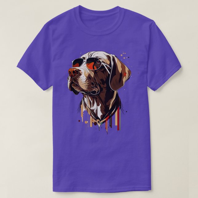 Pointer-Hund mit Sonnenbrille 2 T-Shirt (Design vorne)