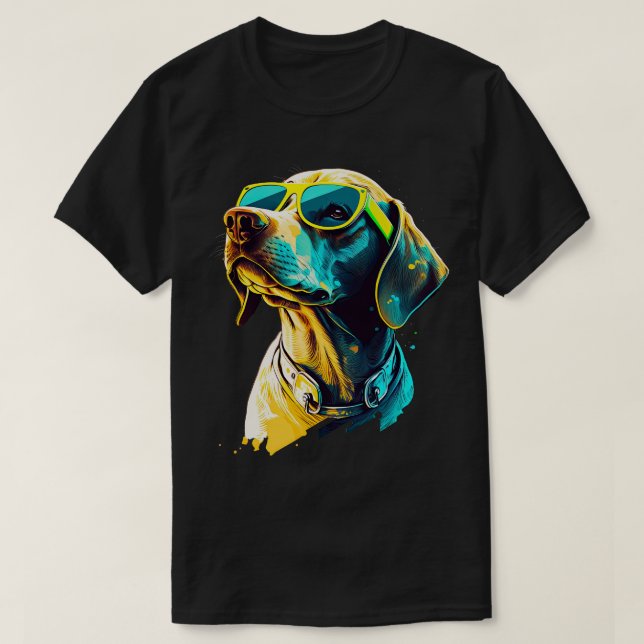 Pointer-Hund mit Sonnenbrille T-Shirt (Design vorne)