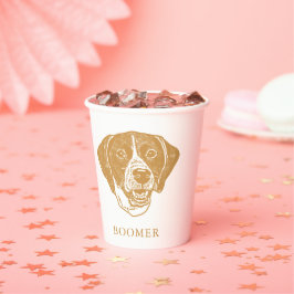 Pointer Hund Personalisiert Zeichnend Hand Pappbecher