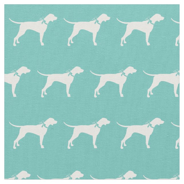 Pointer Hund Silhouette Haustier Aquamarin Stoff (Nahaufnahme)