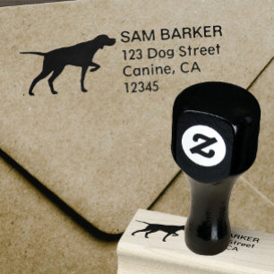 Pointer Hund Silhouette Rücksendeadresse Gummi Gummistempel