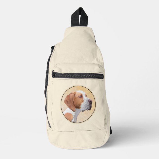 Pointer Painting English Niedlich Original Pet Dog Crossbody Bag (Vorderseite)