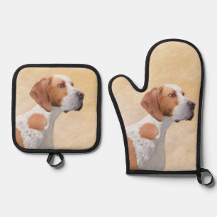 Pointer Painting English Niedlich Original Pet Dog Ofenhandschuh & Topflappen-Set